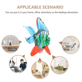LIFKOME Miniature Figurines 1pc Glass Fish Ornament Dining Table Fake Fish Multicolored Glass Office Fish Figurine