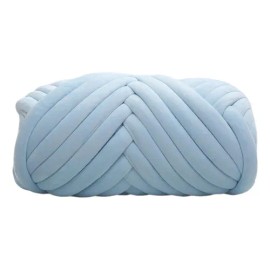 Terciopelo Chunky Yarn Arm Knitting Pet Bed Azul Claro