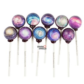 Sparko Sweets Galaxy Lollipops Spiral Designs 10 Individual Designs with Gift Box Made in USA