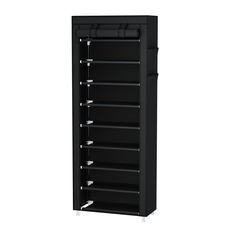 Calmootey 9 Tier Shoe Rack Organizer,Portable Shoe Shelf with Nonwoven