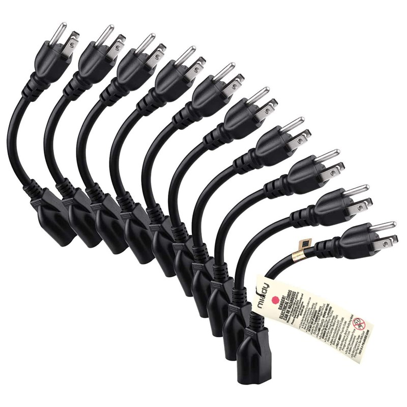 [ETL Listed] Miady Short Power Extension Cord Outlet Saver, 16AWG/13A,