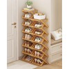 YYW Shoe Rack, Foldable Bamboo Shoes Shelf, Freestanding Shoe Storage