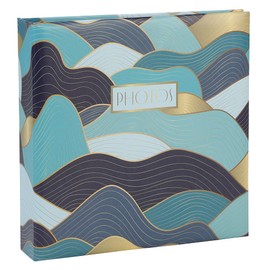 Exacompta - Ref 62662E - Ocean Wave Pocket Photo Album - 225 x 220mm in Size, 100 Pages, Holds Up To 200 Photos - Matt Laminated Printed Pattern Cover