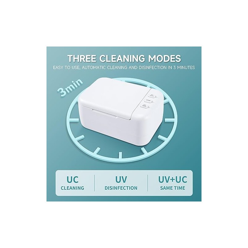 46kHz Ultrasonic Cleaner Machine Pro for Retainer, Dentures, Mouth Guard,