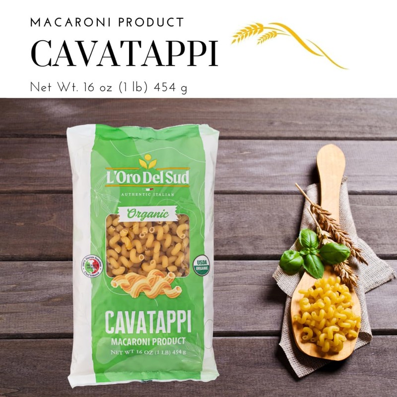 L'Oro Del Sud Organic Cavatappi Pasta, 100% Durum Wheat, Italian