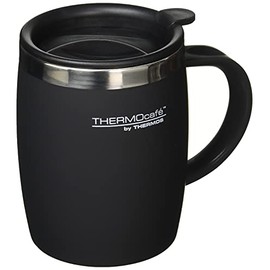 ThermoCafÃ© by Thermos 105102 Desk Mug, Stainless Steel/Plastic, Soft Touch Black, 14 x 9 x 12 cm, 1 Count (Pack of 1)