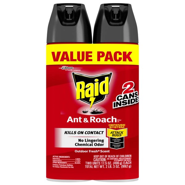 Raid Ant and Roach Outdoor Fresh Twin Pack, 17.5 OZ (Pack - 1)
