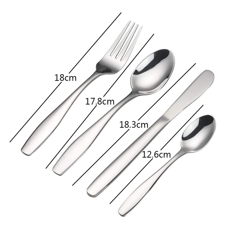 Ortodayes 4 Piece Portable Flatware Service for 1 Person, Hiking