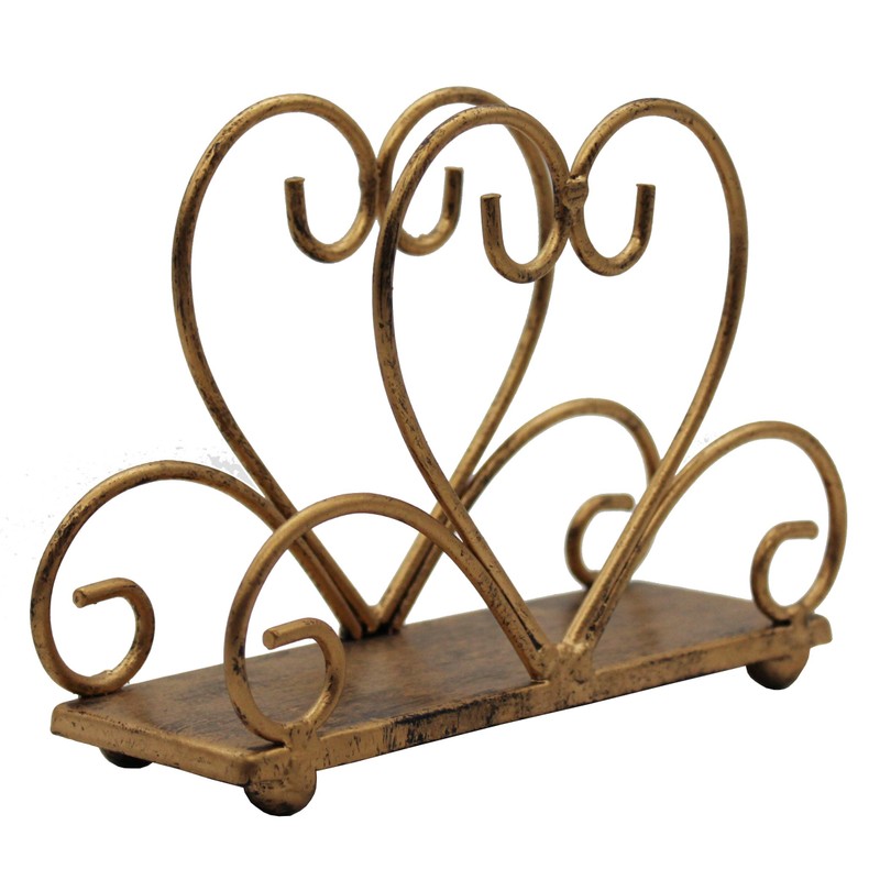 (Bronze) - Metal Table Napkin Holder Freestanding Tissue Dispenser, Bronze