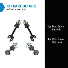 TRQ Front & Rear Sway Bar Stabilizer Link Set Compatible with 1998-2007 Lexus LX470 1999-2007 Toyota Land Cruiser