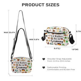 PWHAOO Germany Travel Traveling Gift I'd Rather Be in Germany Makeup Bag Germany Trip Vacation Cosmetic Bag Germany Souvenir Gift (Rather Be in Germany BC)