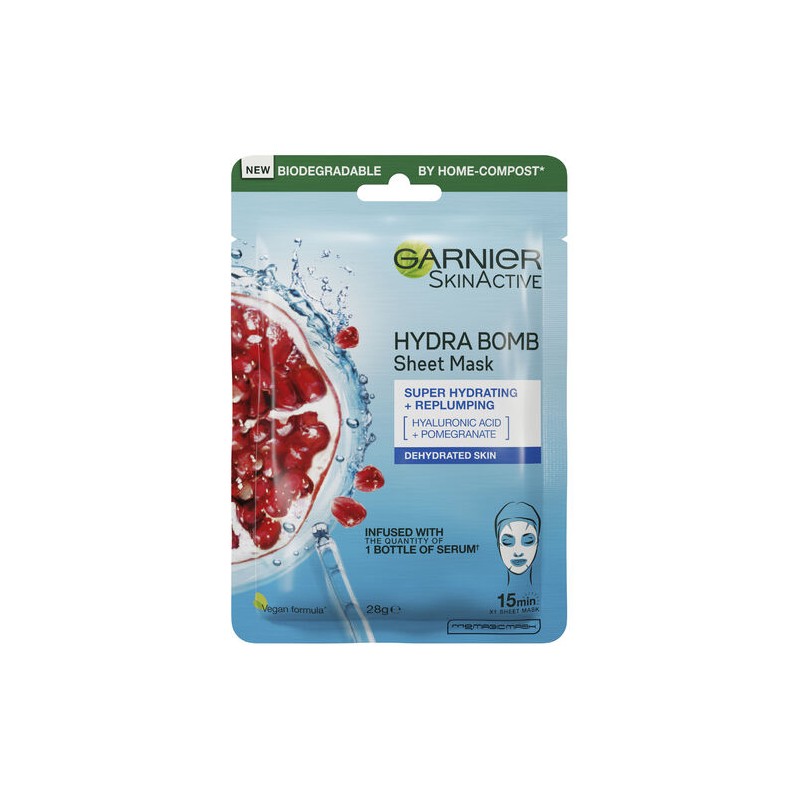Garnier Hydra Bomb Hyaluronic Acid + Pomegranate Sheet Mask 28g