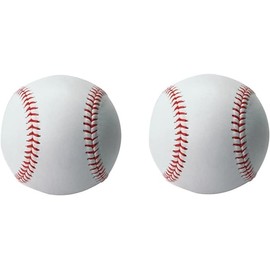Sleek Style® 2 Pack Standard 9-Inch Soft Leather Sports Practice Baseballs Softball PU Rubber Leather Baseball Stitched T Ball Training Baseball for Outdoor Sports for Youth and Adult