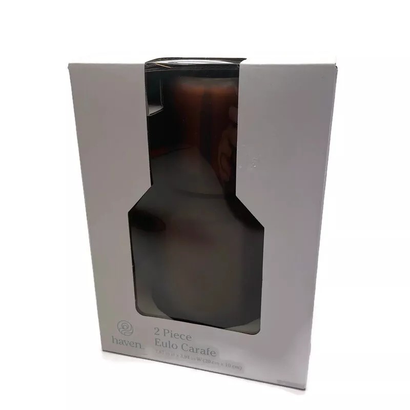 haven Eulo Carafe 2 Piece Frosted Glass Copper By Haven