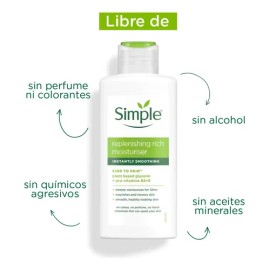Simple Crema Facial Hidratante 12 h, Uso Día y Noche, Todo Tipo de Piel, 125ml                                                                        