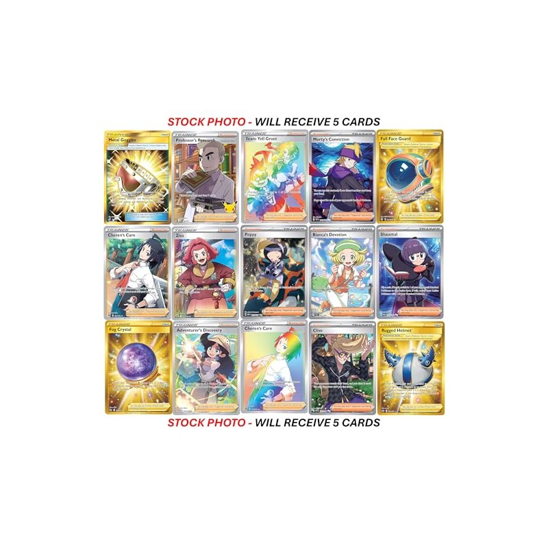 Pokemon 5 Full Art Trainer Card Lot - X1 Secret