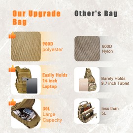 MANETTA Tactical Sling Bag for Men, 30L Extra Large Tactical Bag with Bottle Holder, Cross Body Chest Pack Shoulder Backpack EDC Bag For Camping Hiking Trekking Daypack