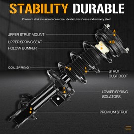 Front + Rear Complete Struts Coil Spring Assembly Shock Absorbers Compatible with Nissan Versa 2007-2012, Replace 172351 172352 343465