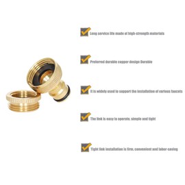 2 Pack Garden Hose Tap Connector- 1/2 Inch&3/4 Inch 2-in-1 Female Threaded Faucet Adapter Hosepipe Fittings,Suitable for Gardens, Kitchens, bathrooms, etc