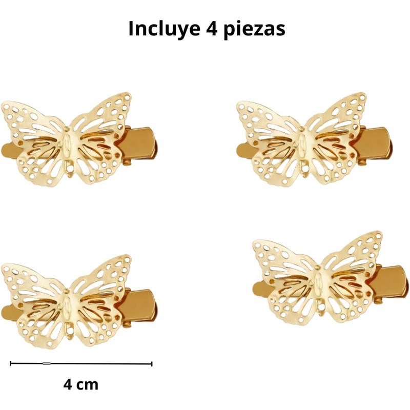 Abc Style Broche Pinza Pasador Dorada de Mariposa Kit 4