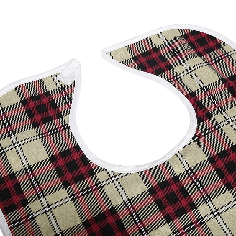 Adult Waterproof Mealtime Bib Double Layer Elder Dinning Clothes Protector