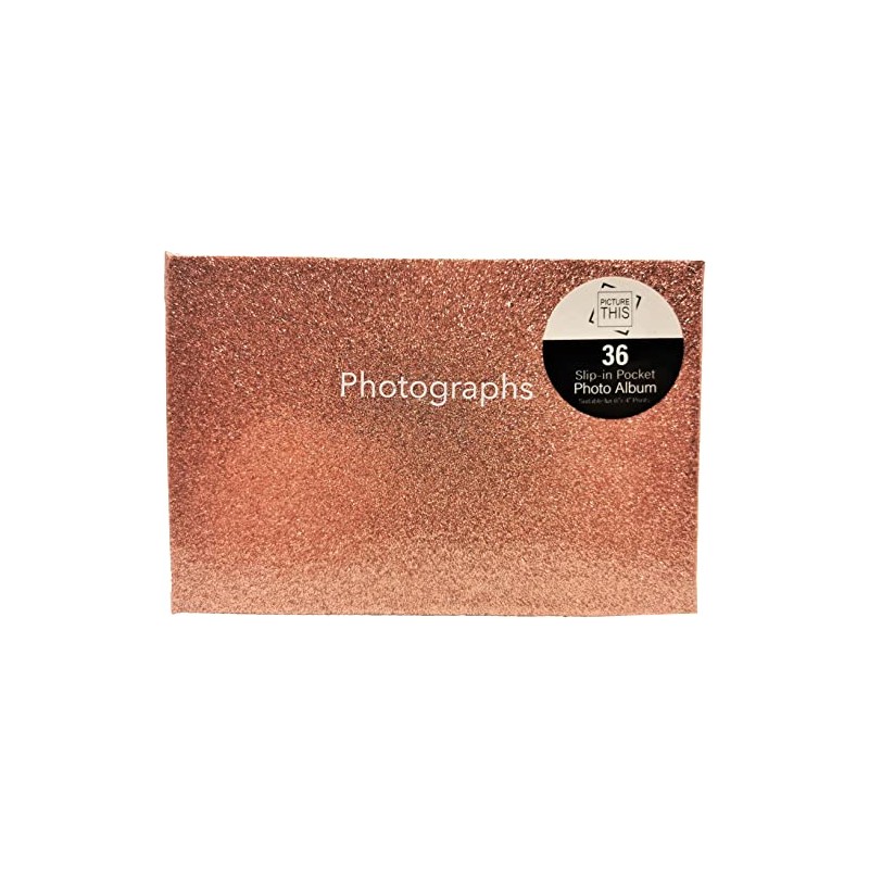 Glitter Rose Gold Glitter Photo Album - Holds 36 Photos