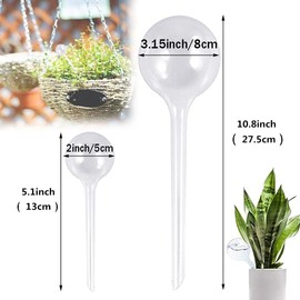 LATRAT Pack of 4 Large Watering Balls, 27.5 x 8 cm Water Dispenser Balls Watering Self-Watering Plants Flowers, Automatic Watering Balls, Watering Bulb, White, Pack of 4 Large