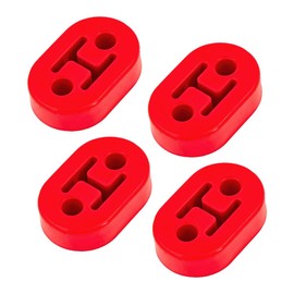 XINLIYA Car Exhaust Hanger, 4PCS Rubber Insulator Bushing Mount, 2 Holes 0.47 Inch (12mm), Auto Muffler Shock Absorbent Bracket Mount, High-Density Tailpipe Damping Hanger, Universal Fit（Red）