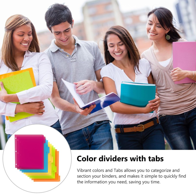 HABGP 3 Ring Binder Dividers with Tabs, 10PCS/2 Set Plastic