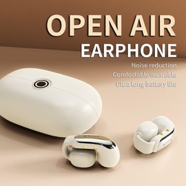 Open Ear Clip On Earbuds Ear Cuff Bluetooth Headphones Open Ear Buds Purple Earclip Earbuds Wireless Bluetooth 5.4 Lightweight Comfort for Small Ears Canals Women, Glasses, Sports with Ear Loops