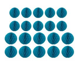 ZGjoy 20pcs Honeycomb Flower Balls Party Honeycomb Balls Decoration Paper Flower Balls Tissue Paper Flower Ball Pom Poms Ball for Birthday Wedding Home Decor (3inch+6inch, Teal)