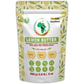 Mantequilla De Limón Cruda Auténtica Mantequilla Para Rostro, Cuerpo Y Manos Sin Refinar 100% Pura Orgánica De África Bolsa Resellable 230 G