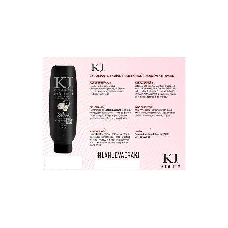 Exfoliante Facial Corporal Extracto Carbón Activado Kj