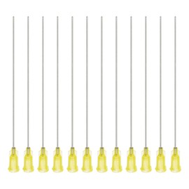 QUARKZMAN Pack of 20 23G Plastic Dispensing Needles with Luer Lock, 4 Inch Steel Needle Tube, PP Heat Resistant Plastic Blunt Tip for Liquid Glue Gun, Yellow