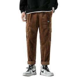 Aelfric Eden Corduroy Loose Pants Solid Vintage Casual Sweatpants Hip Hop Streetwear Pants Brown