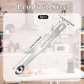 Giantree 4 Stück einzelner Messlöffel, kleiner Messlöffel aus Edelstahl, Mini-Messlöffel messlöffel gramm measuring spoons Teelöffel Küchenzubehör(1/8)