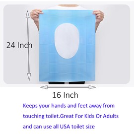 20pcs Extra Large Disposable Toilet Seat Covers Toilet Seat Covers Individually Wrapped travel essentials for adults Women Kids Public Restrooms Airplane Camping (blue, 20pcs)