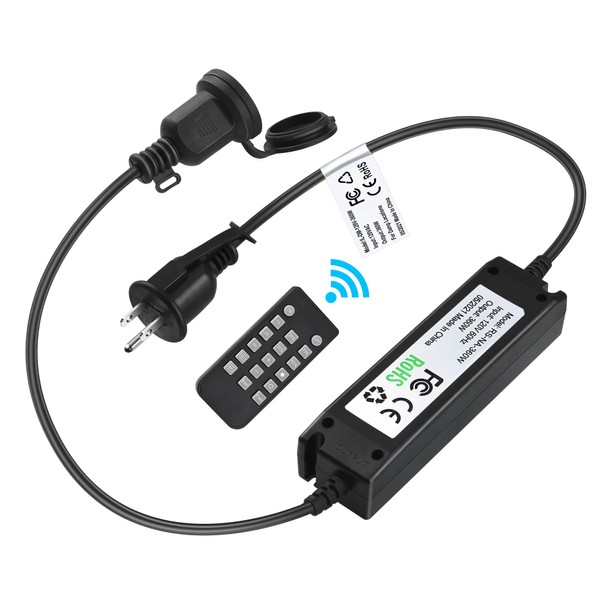 Newpow Outdoor Dimmer for String Lights Max 360W, Timer Switch(6H&8H)