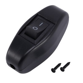 GRARRO Black Bedroom On Off Button in Line Switch 6A/250VAC 10A/125VAC