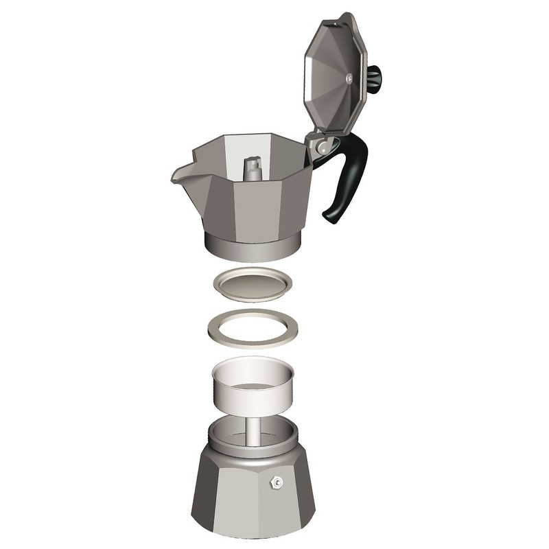 Bialetti 6800 Moka Express 6-Cup Stovetop Espresso Maker w/Replacement Gasket