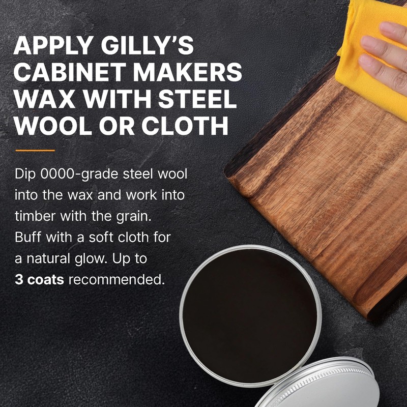 Gilly's Cabinet Makers Wax Clear 200ml | Firm Timber Wax