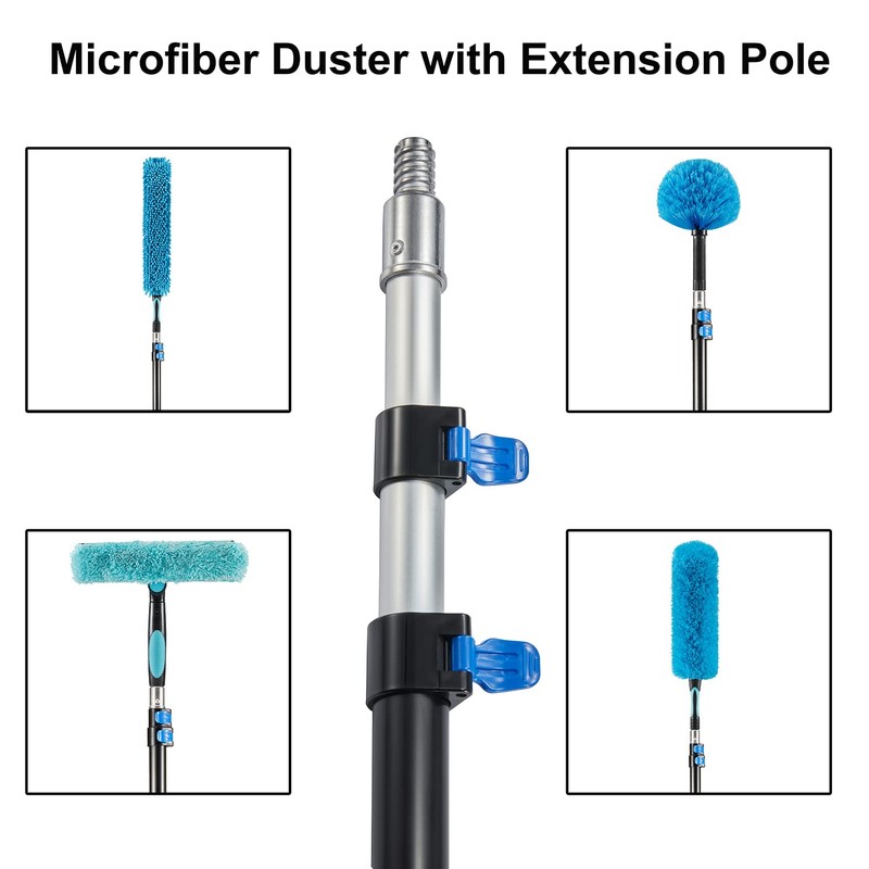 Hicavar 20 Foot High Ceiling Fan Duster with 5-12 Foot