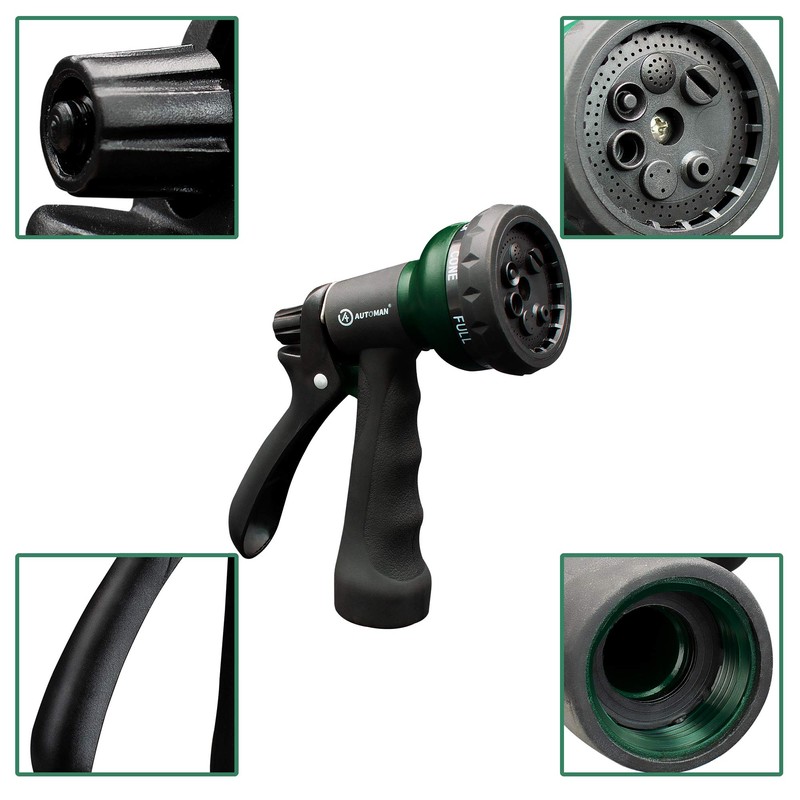 AUTOMAN AUTOMAN-Garden-Hose-Nozzle, ABS Water Spray Nozzle with 7 Adjustable Watering
