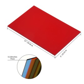6 Pack 8 x 12 Colored Cast Acrylic Sheet，1/8" Translucent Plexiglass Sheet，Colored Plastic Sheet…