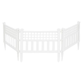 Suncast Grand View 14.5 x 24 Inch Resin Yard Garden Border Fence, White (3 Pack)