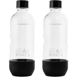 Botella de repuesto para máquina carbonatadora de agua con gas sodastream, 1 litro (paquete de 2, negro)