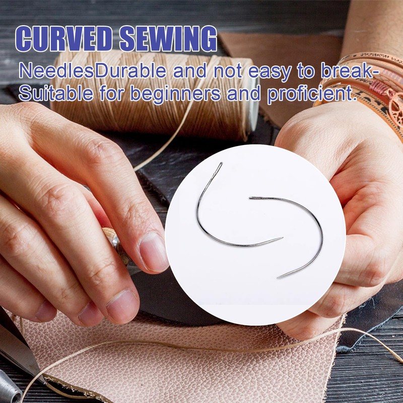 6-Pack Curved Upholstery Needles for Hand Sewing, Repair Kit -