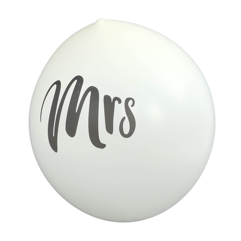 6 Pcs Balloons 36in MR MRS Letters Printed White Giant