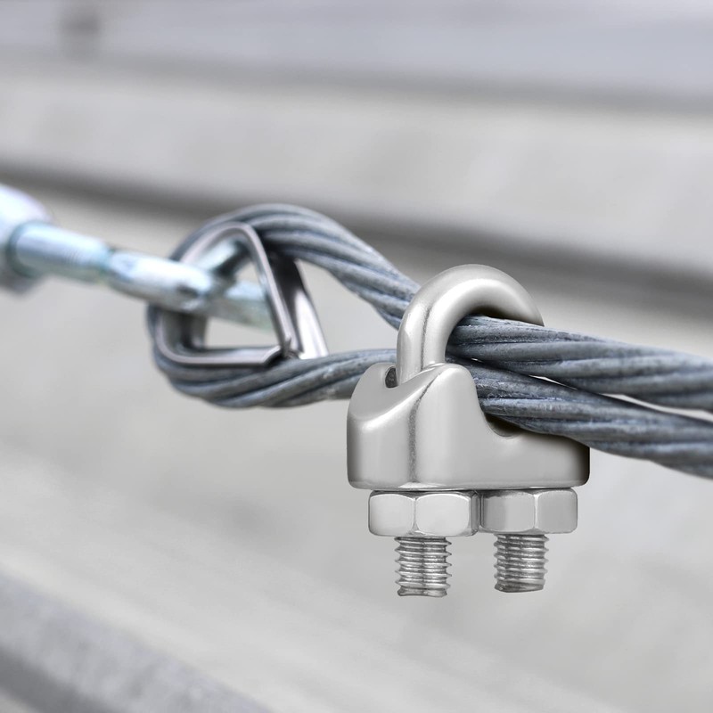 Demissle 100 Pcs 1/8'' Wire Cable Clamps Kit M3 Rope