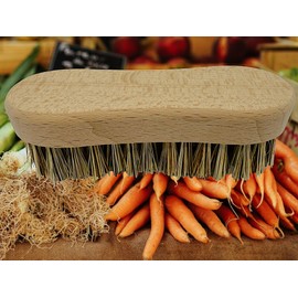 MAAJ Vegetable Brush Hard Mini Hard Union Bristles + Wood for Potatoes Mortars Saves Peeling - Vegan - Made in Germany